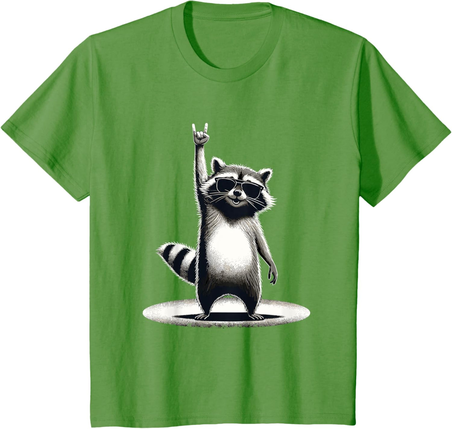 Retro Raccoon Rock Music Gift Men Children Women Funny Raccoon T-Shirt, black