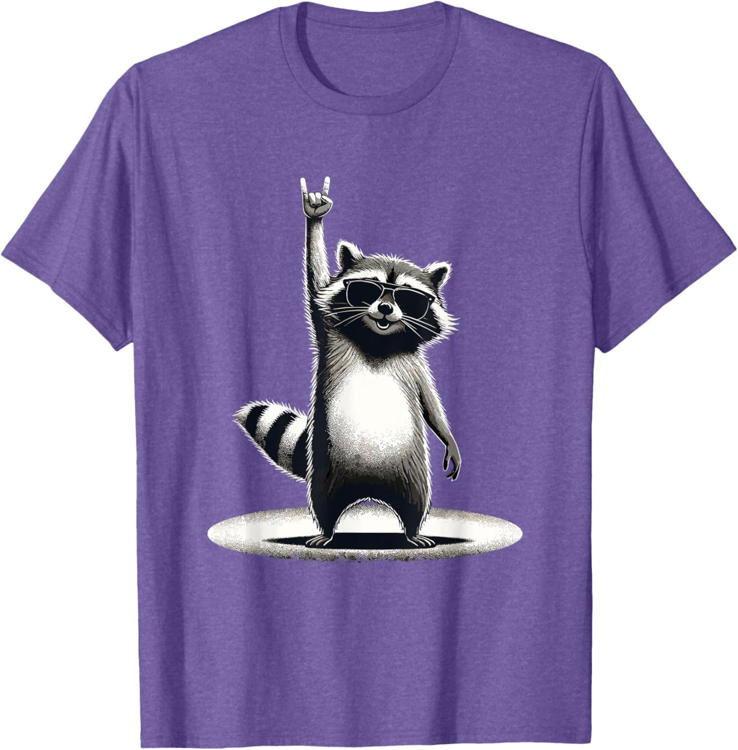 Retro Raccoon Rock Music Gift Men Children Women Funny Raccoon T-Shirt, black