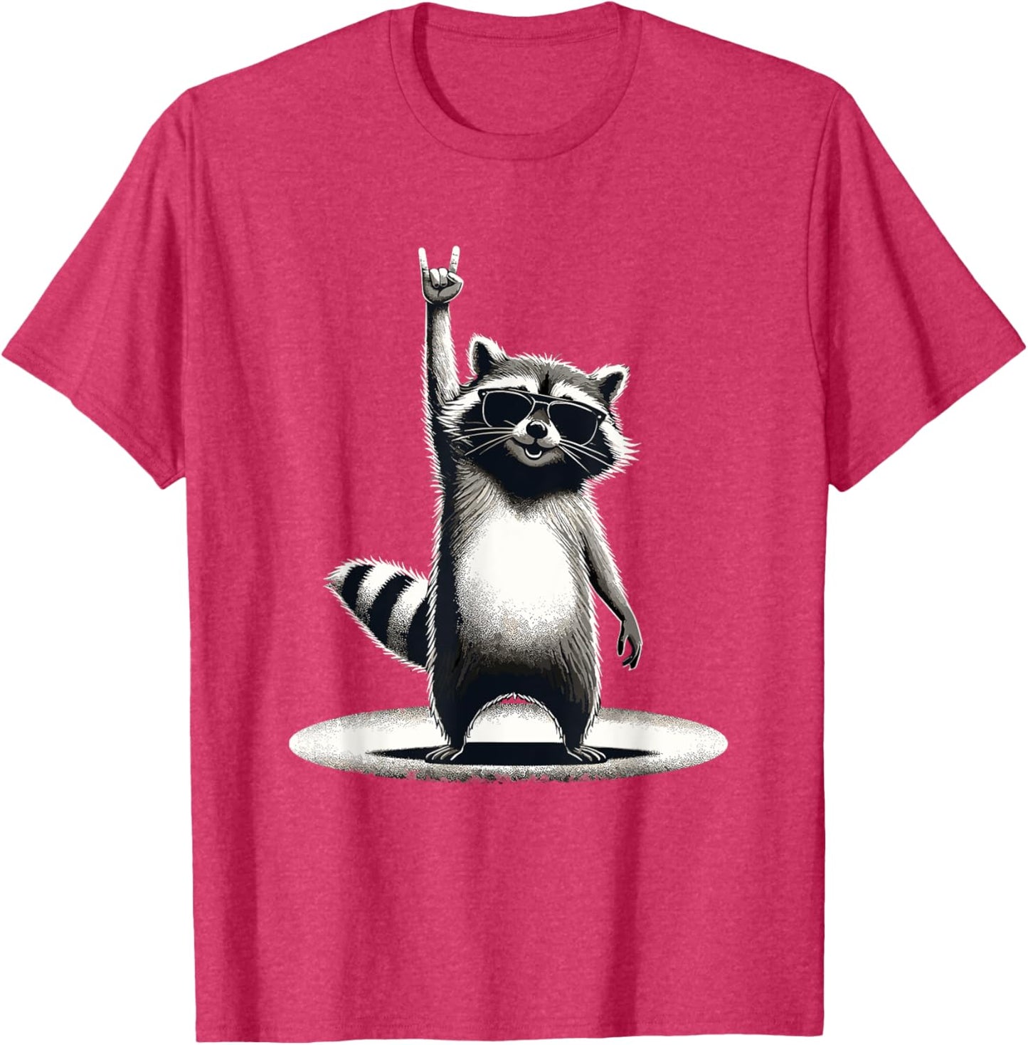 Retro Raccoon Rock Music Gift Men Children Women Funny Raccoon T-Shirt, black