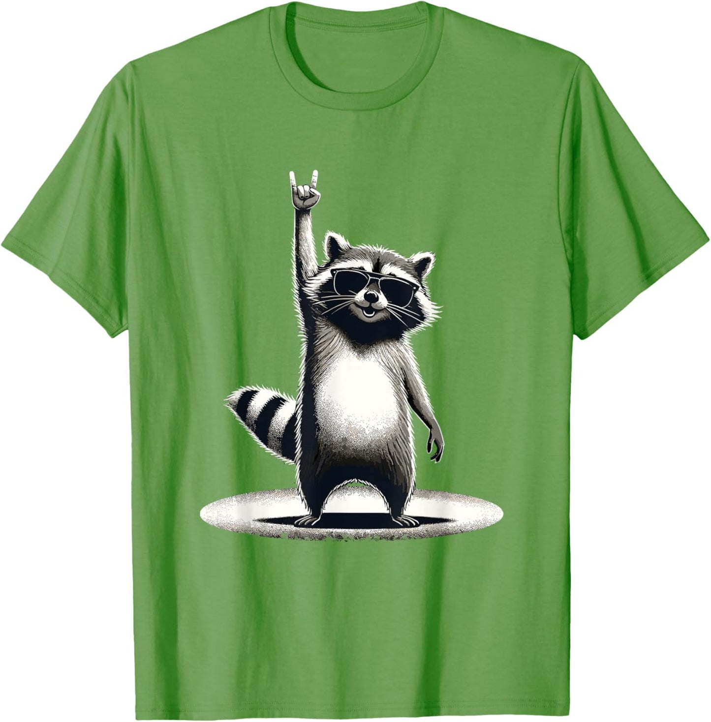 Retro Raccoon Rock Music Gift Men Children Women Funny Raccoon T-Shirt, black