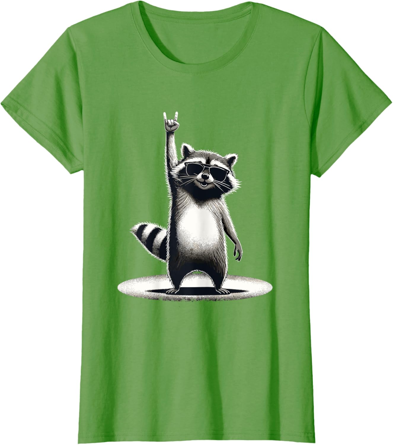 Retro Raccoon Rock Music Gift Men Children Women Funny Raccoon T-Shirt, black